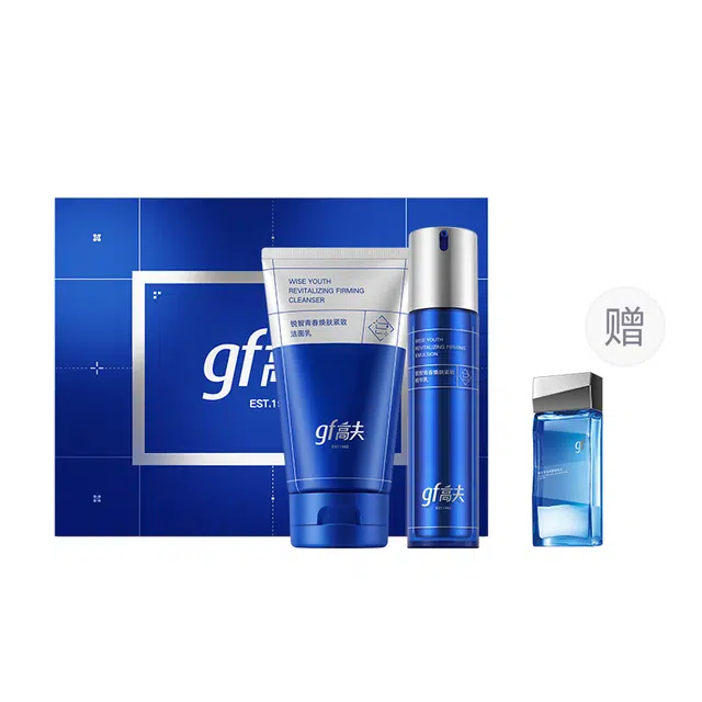 高夫 新版锐智青春焕肤男士护肤品套装礼盒水乳套装 保湿抗皱控油清爽滋润紧致补水 抗油腻倦容清新木质调