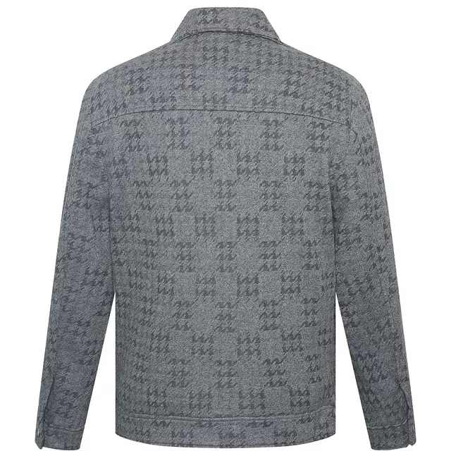 利郎 保暖格子翻领口袋装饰时尚都市毛呢冬季大衣 男款