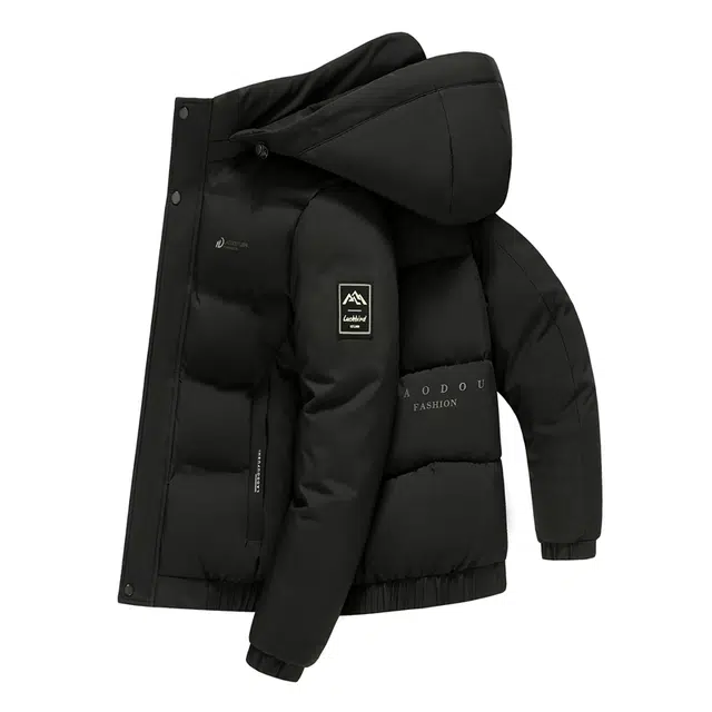 卡丹狄诺 可脱卸帽秋冬季加厚中年男士棉衣商务休闲面包服男青年款棉袄保暖连帽棉服 男女同款