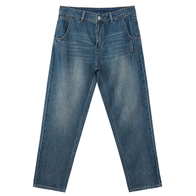美特斯邦威 简约水洗直筒舒适百搭休闲通勤出游牛仔裤 男女同款 牛仔复古蓝
