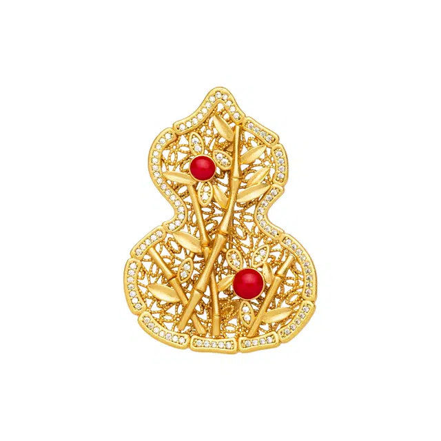 暖瞳 平安福禄高档防走光新中式国风葫芦#好运 铜 胸针 女款