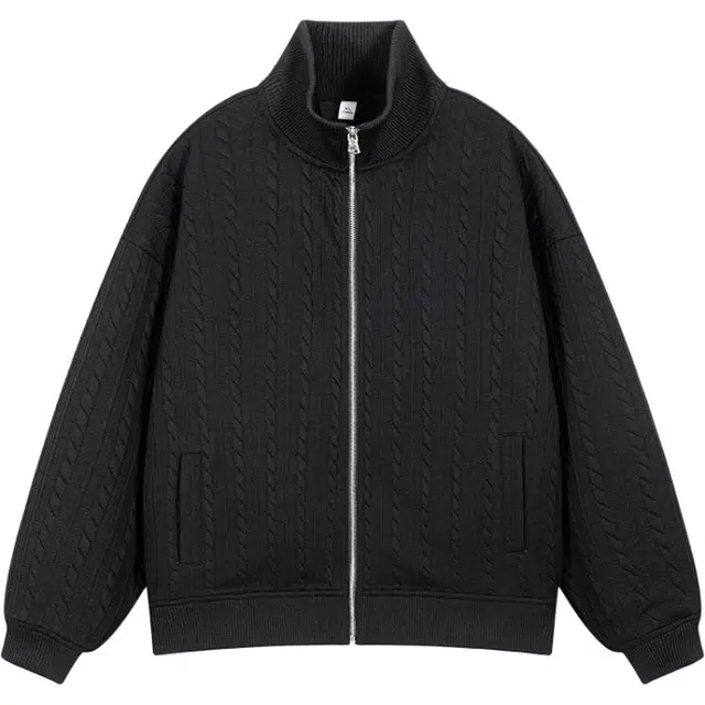 马员外 开衫美式复古麻花立领百搭时尚简约宽松衬衫 男女同款