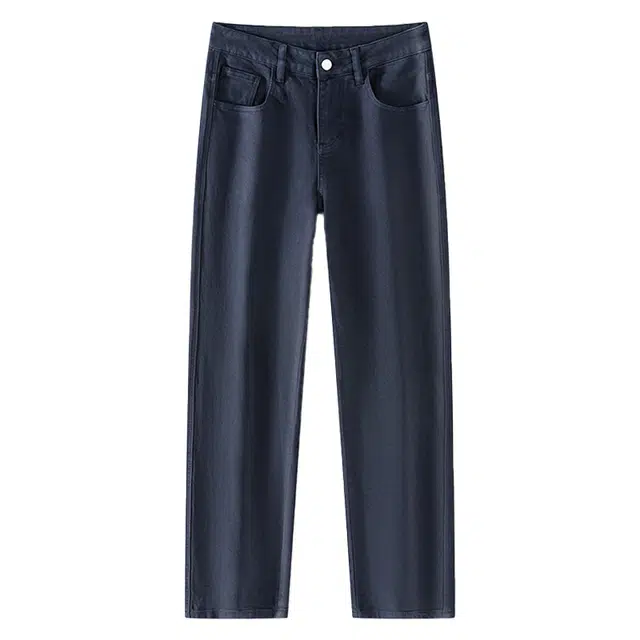 米素力 高端弹力青年纯色直筒美式中腰牛仔裤 男款