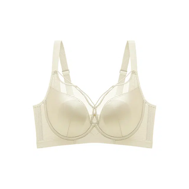 欧迪芬 超薄兔耳朵薄杯透气包容显瘦收副乳调整型女内衣软钢圈聚拢防下垂舒适无痕无压迫蚕丝抗菌文胸 女款