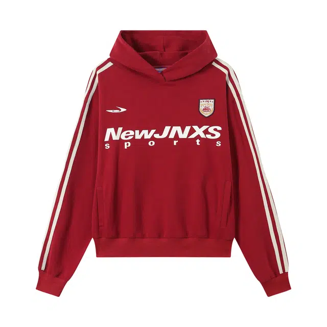 江南先生 城市接力赛 美式复古织带刺绣徽章上衣秋情侣款宽松街头早秋长袖卫衣 男女同款