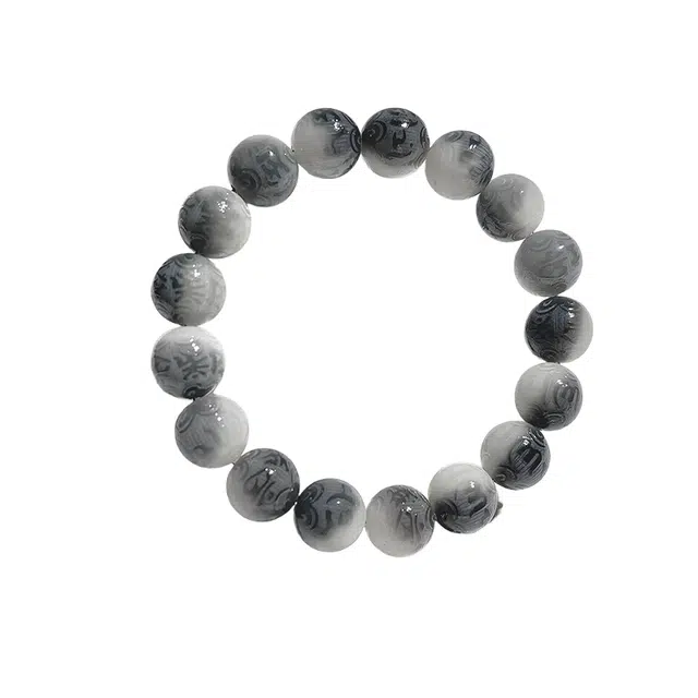 仙园韵 渐变灰精致设计新中式复古典雅清新文艺时尚美观日常通勤百搭创意绕指柔#好运 菩提根 手串 男女同款情侣款