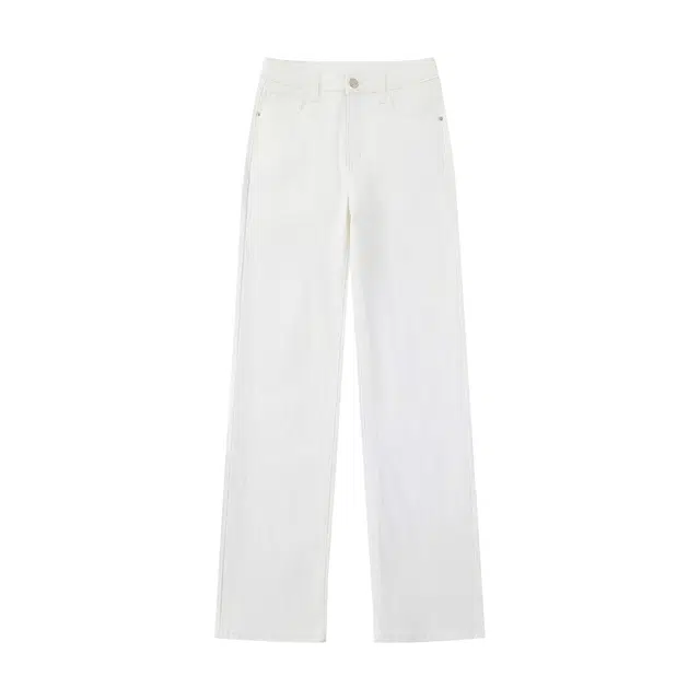 怪力萝莉 美式高街风弹力高腰烟管直筒舒适百搭拖地裤牛仔裤 女款