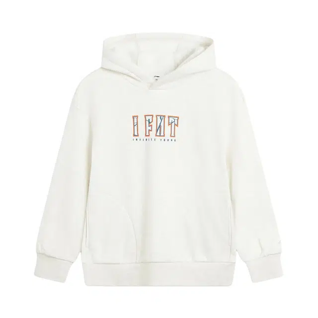 李宁儿童卫衣 篮球 保暖连帽宽松套头加绒长袖 儿童款