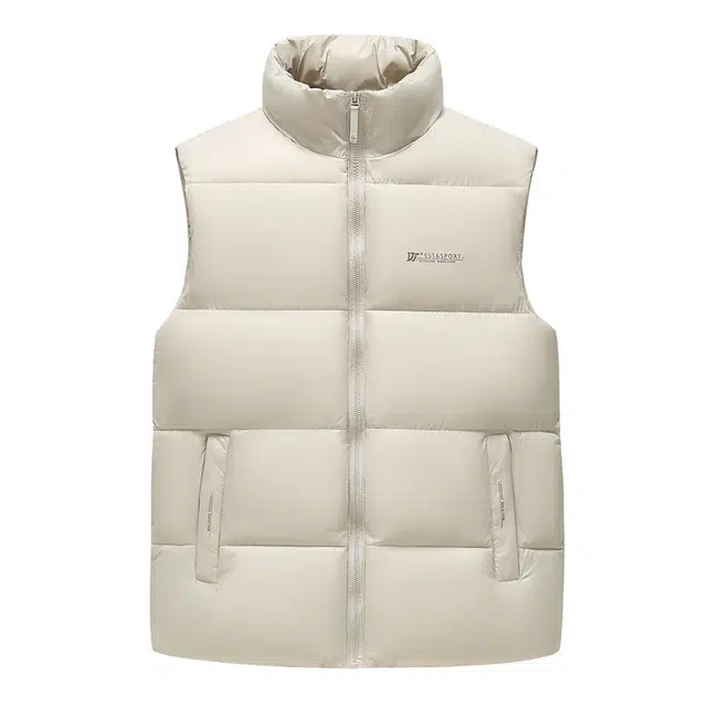 卡丹狄诺 秋冬季黑金背心男加厚宽松休闲男士立领棉衣男情侣款拉链户外保暖马甲棉服外套 男女同款