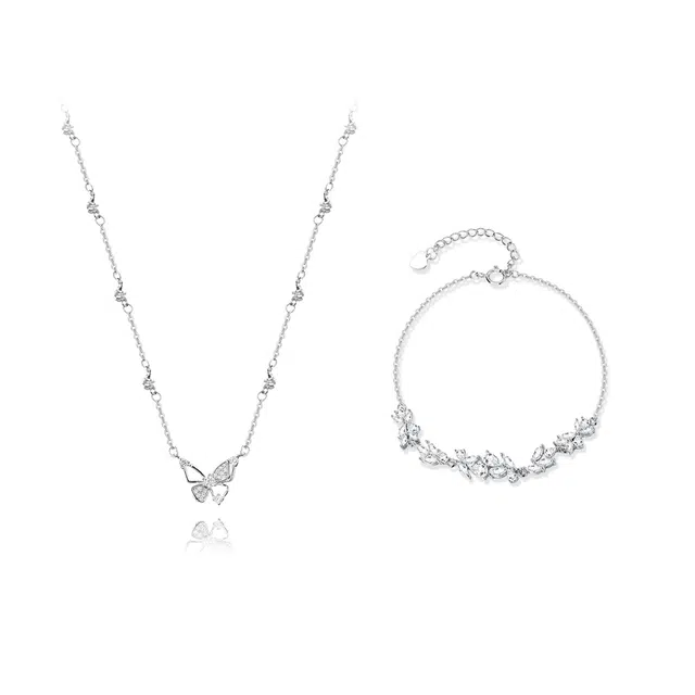 【纯银999 | 蝴蝶】 凤祥囍事 老凤祥 经典百搭小众设计轻奢高级感精致简约时尚学生日常通勤约会温柔气质可调节锁骨链#好运 足银 项链 女款