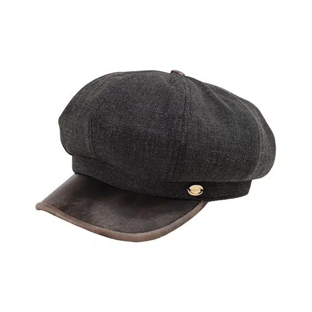 浪莎 日系小众设计拼接八角帽复古文艺英伦画家帽户外旅拍休闲时尚 棉 贝雷帽 女款