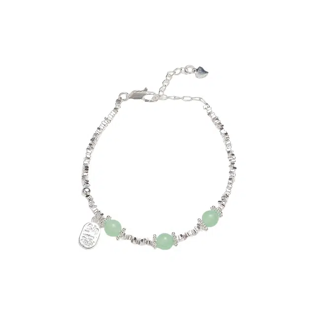 前方大荒野 碎银子福牌串珠链幸运甜美温柔迷人新中式时尚小众设计轻奢优雅精致气质#好运 琉璃 手链 女款