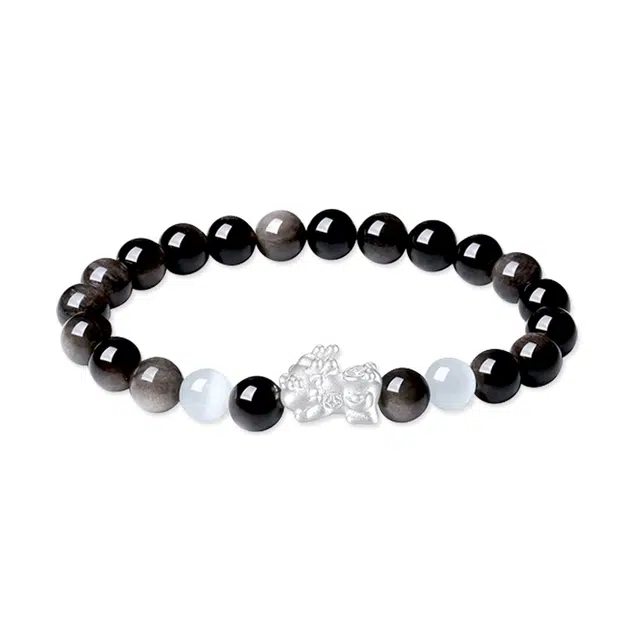 凤祥囍事 老凤祥 转运铜钱貔貅宝宝 新中式国潮招财吞金兽本命年转运珠饰品 恋爱告白高级感礼盒#好运 黑曜石 手串 男女同款情侣款