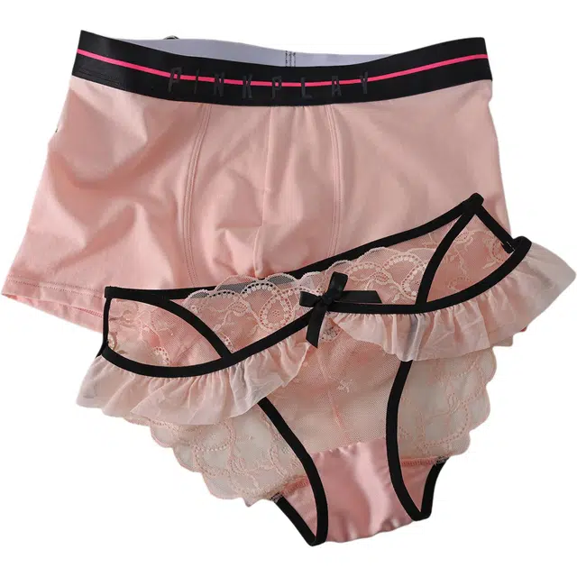 都市丽人 纯棉性感纯欲风纯色三角裤平角内裤 男女同款