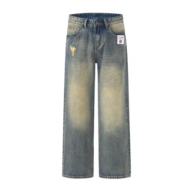 RTVH Vintage Washed Loose Straight Jeans