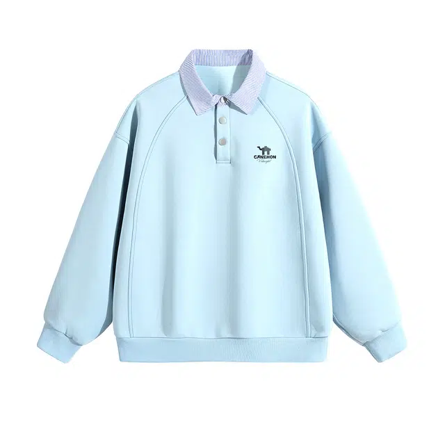 领航骆驼 重磅简约宽松百搭翻领舒适时尚潮流卫衣 男女同款