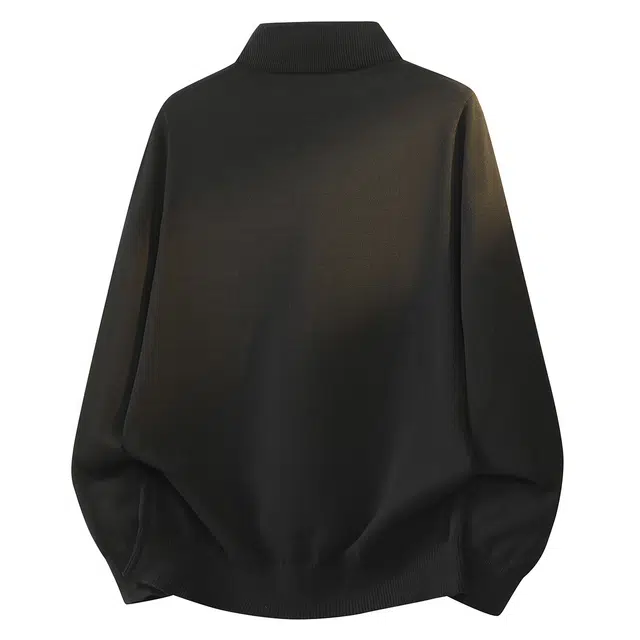 快鱼 潮流时尚百搭休闲舒适柔软透气简约高级感无性别主义半高领防风长袖上衣纯色基础款内搭保暖纯棉打底针织毛衣 男女同款