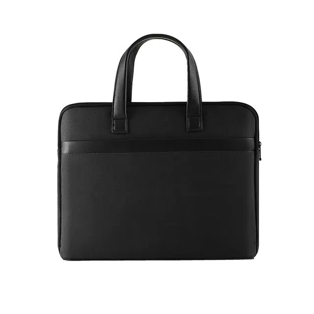 老人头 商务休闲简约时尚上班通勤手提单肩斜挎包 织物 公文包 常规 男款 灰黑色