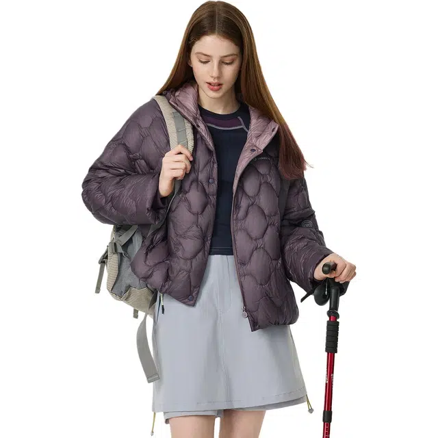 坦博尔 轻薄保暖内搭纯色常规长袖通勤面包服羽绒服 女款