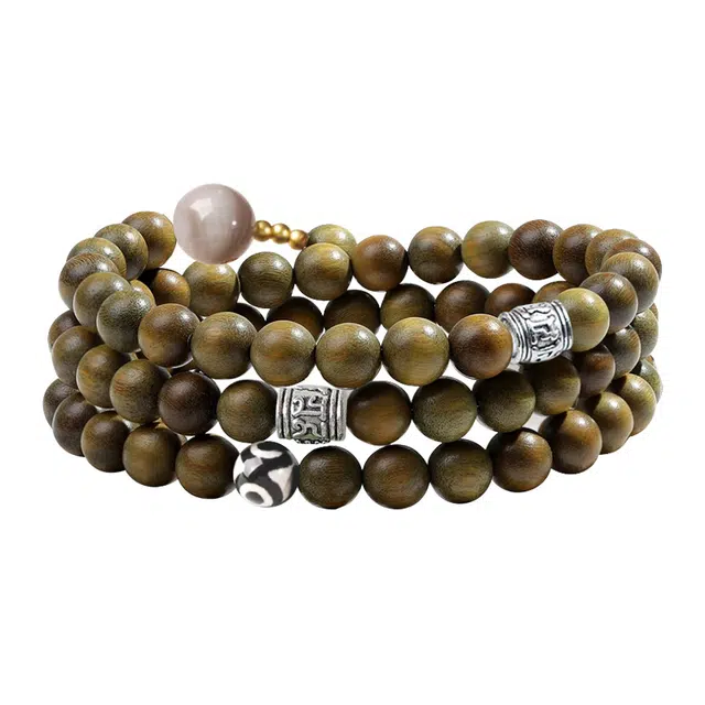 琛宬 【天珠纳福】招财三眼天珠新中式藏式转运珠复古简约国潮风八方来财吉祥平安文玩 #好运 黑檀 手串 男女同款情侣款