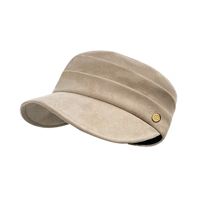 浪莎 英伦风时髦复古做旧报童帽文艺时尚百搭贝雷帽 麂皮绒 马术帽子 男女同款情侣款