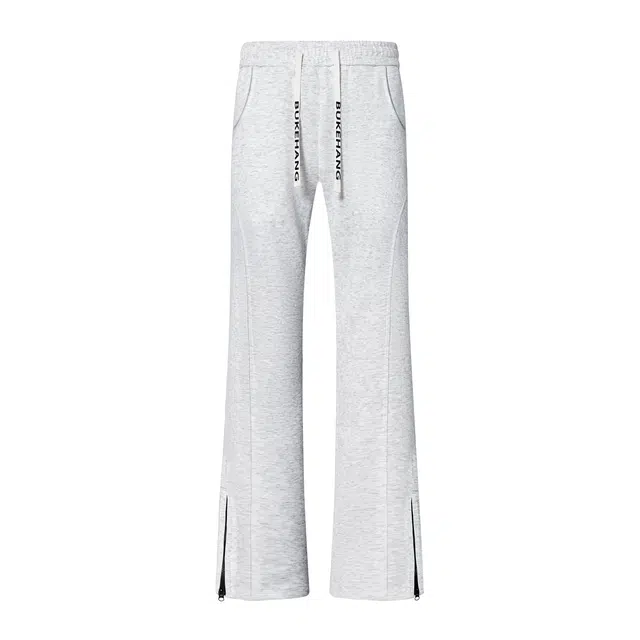 【华棉重磅直筒微喇两穿卫裤】布客行 显高显瘦港风设计感拉链抽绳系带松紧腰宽松大码美式复古高街百搭柔软显腿长裤子休闲裤 男女同款