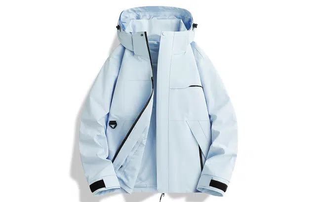 木林森 户外运动撞色设计防泼水防污防风透气耐摩耐刮御寒锁温可拆卸石墨烯摇粒内胆三合一连帽可拆冲锋外套夹克 男女同款