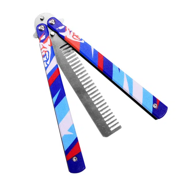 悦米乐 蝴蝶梳子 折叠梳宽齿不锈钢 夜戮蝴蝶甩梳 其他静态模型