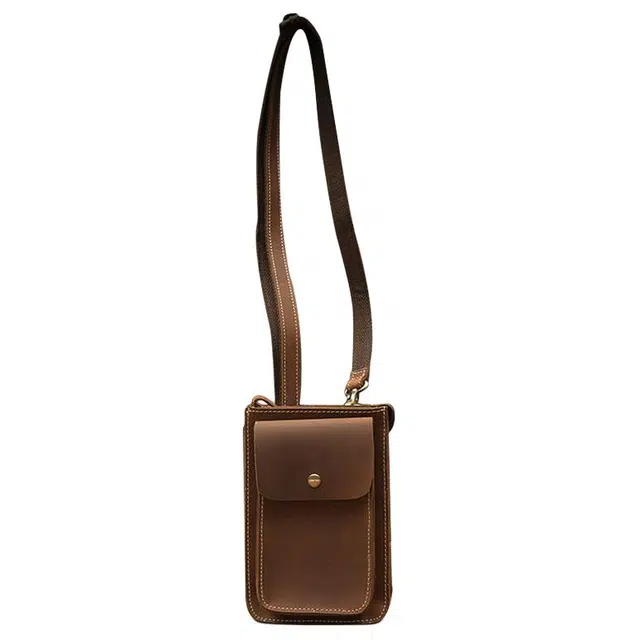 Simple&nature Brown Leather Crossbody Bag