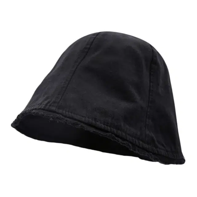 山一丸 大头围显脸小风水桶帽日系素颜盆帽春秋毛边遮阳帽 涤纶 渔夫帽 女款