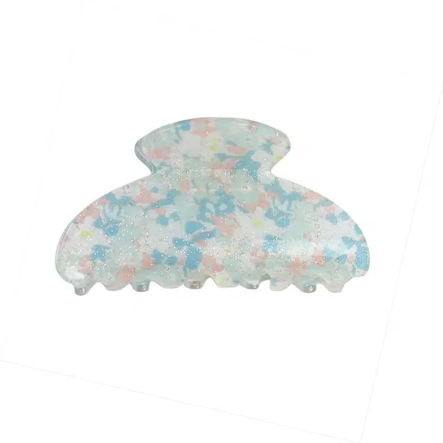 彤彤兔 闪碎花抓夹大号清新雏菊后脑勺盘发鲨鱼夹发饰 亚克力 发夹 女款