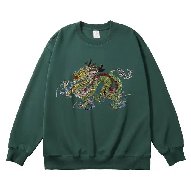 范索米 春秋款 民族风休闲百搭烫钻圆领卫衣 男女同款