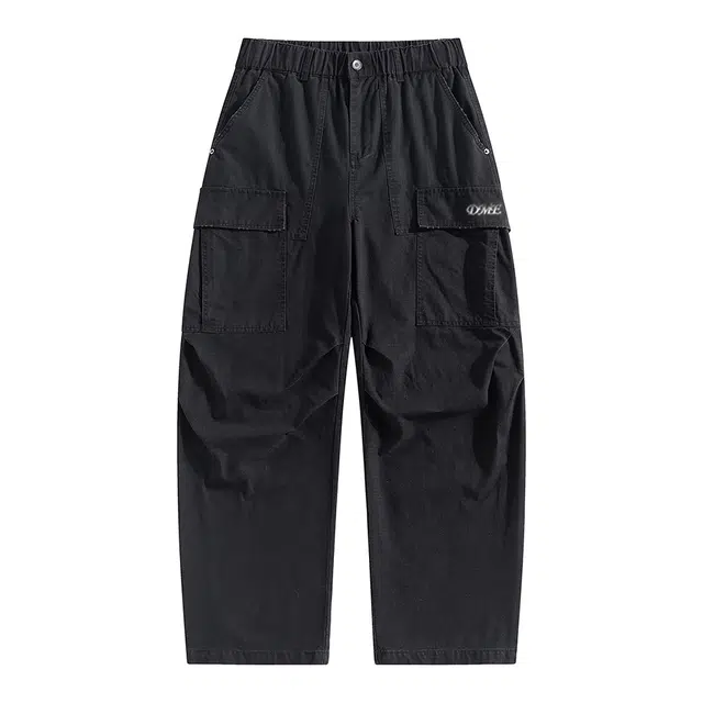 【dme】 日系简约纯色宽松直筒裤子秋季百搭潮流美式复古阔腿裤春秋修饰腿型长裤休闲纯棉工装裤 男女同款