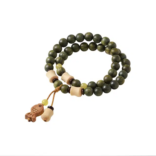 古木匠 招财转运诸事顺利八方来财天官赐福多圈叠戴前程似锦国潮文玩民族风转运珠一帆风顺#好运木质 绿檀 手串 男女同款