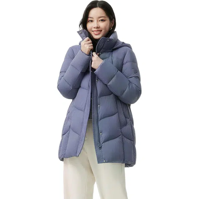 坦博尔 蓄热内里保暖舒适纯色常规长袖通勤羽绒服 女款