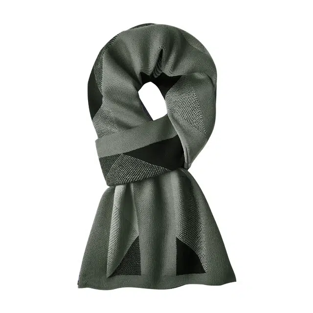 脸颊之吻 复古时尚针织保暖拼色绒毛 聚酯纤维 羊毛 绒线围巾 男款