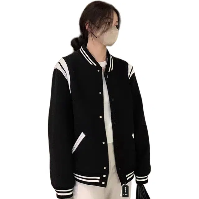 徐百货  美式复古设计感撞色拼接外套休闲夹克上衣潮流百搭宽松舒适棒球服 男女同款