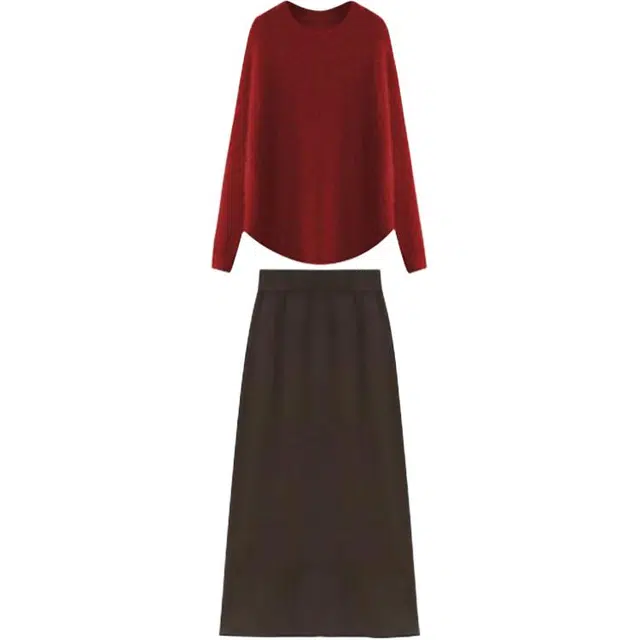 柏黛妃 百搭舒适优雅长袖时尚通勤简约裙装套装 女款