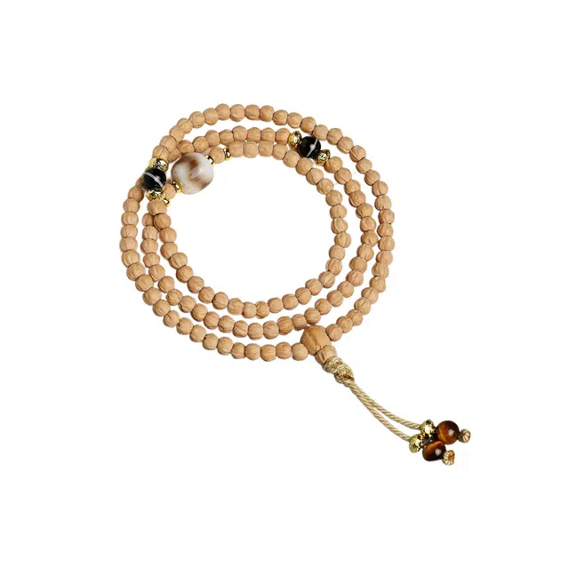 宣华意 高品质热振迷你原籽深坑鬼脸文玩天珠配饰 复古新中式简约百搭幸运饰品 多圈叠戴#好运 柏香籽/百香籽 手串 男女同款情侣款