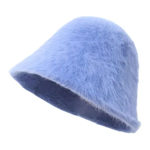 山一丸 保暖韩系时尚纯色毛茸茸防寒护耳#好运 兔毛混纺 渔夫帽 女款