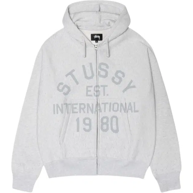 Stussy FW25 ESTABLISHED ZIP HOODIE logo