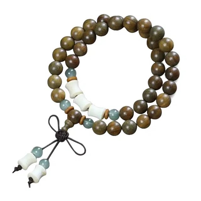 琛宬 上岸纳福新中式节节高升转运佛珠 平安顺遂国潮复古小众百搭古双层复古国风转运手饰#好运 绿檀 手串 男女同款情侣款