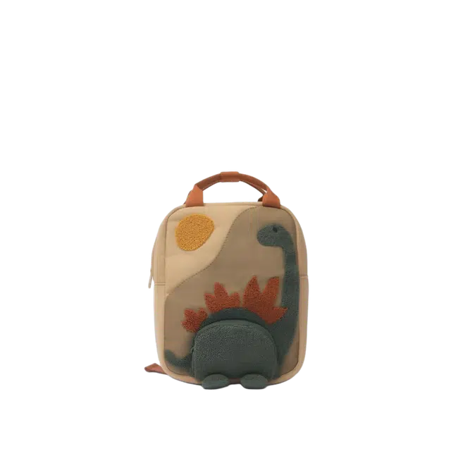 绿野客 可爱儿童包 婴童卡通动物形背包书包 恐龙小 帆布 双肩包 小号 卡其