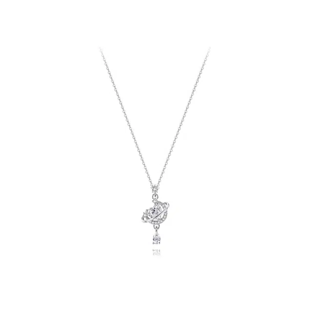 【纯银999 | 星月系列】 凤祥囍事 老凤祥 经典百搭小众设计精致高级感简约轻奢时尚学生日常通勤约会气质温柔可调节锁骨链 足银 项链 女款