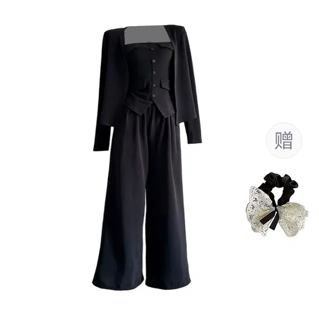 涂诗菲 韩系高级感气质时尚小众设计感收腰显瘦慵懒风休闲套装 女款