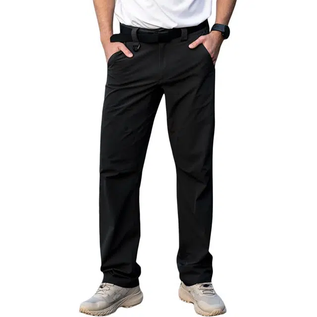 自由兵 美式高街时尚舒适纯色简约透气速干百搭户外运动直筒休闲裤 男款