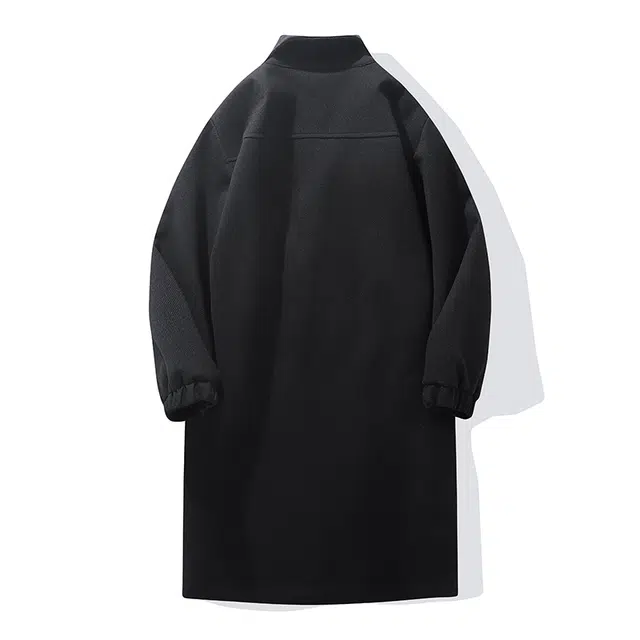 艾梵斯贝 高品质轻奢简约设计款高级感精致韩风日常通勤百搭宽松休闲时尚商务气质双排扣翻领毛呢大衣 男女同款