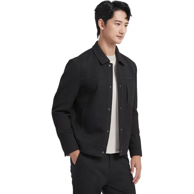 古鲨 肌理翻领商务舒适夹克外套 男款