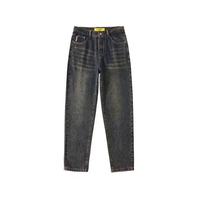 帝狼牛 美式复古纯色基础款百搭通勤直筒休闲牛仔裤 男女同款