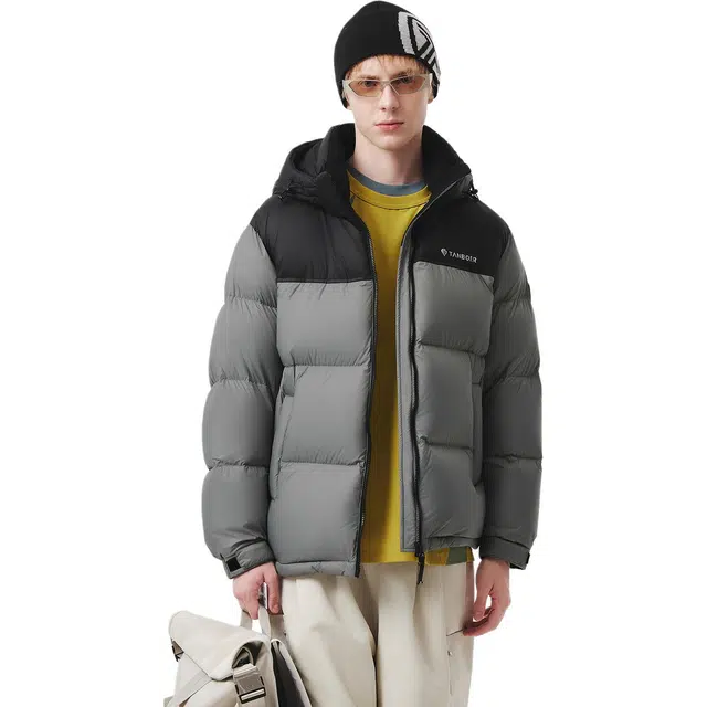 坦博尔 加厚保暖时尚百搭外套纯色常规面包长袖可脱卸帽直筒运动风羽绒服 女款